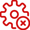Red dollar sign icon denoting lack of control and visibility in procurement.