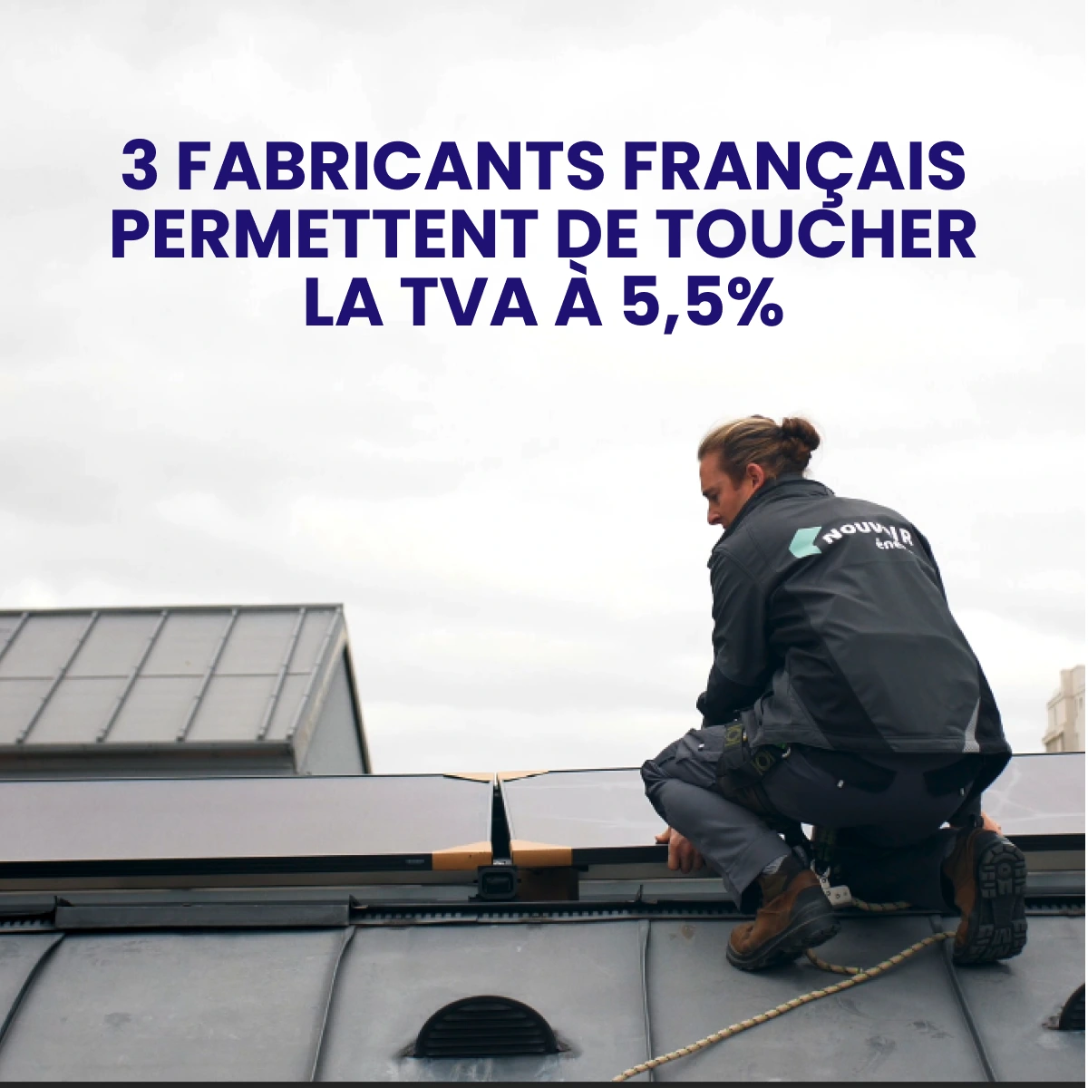 photographie de panneaux solaires éligibles à la TVA de 5,5%