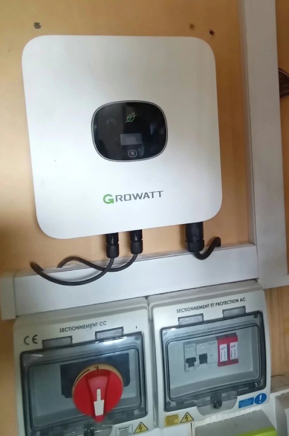 Onduleur solaire Growatt non alimenté.