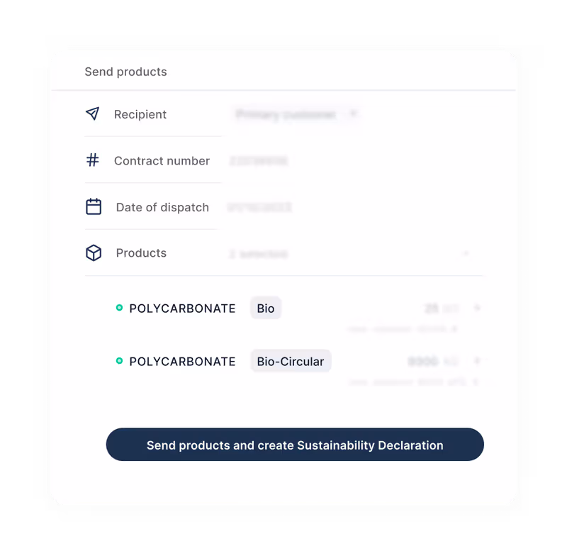 Example of a digital product passport for an end product