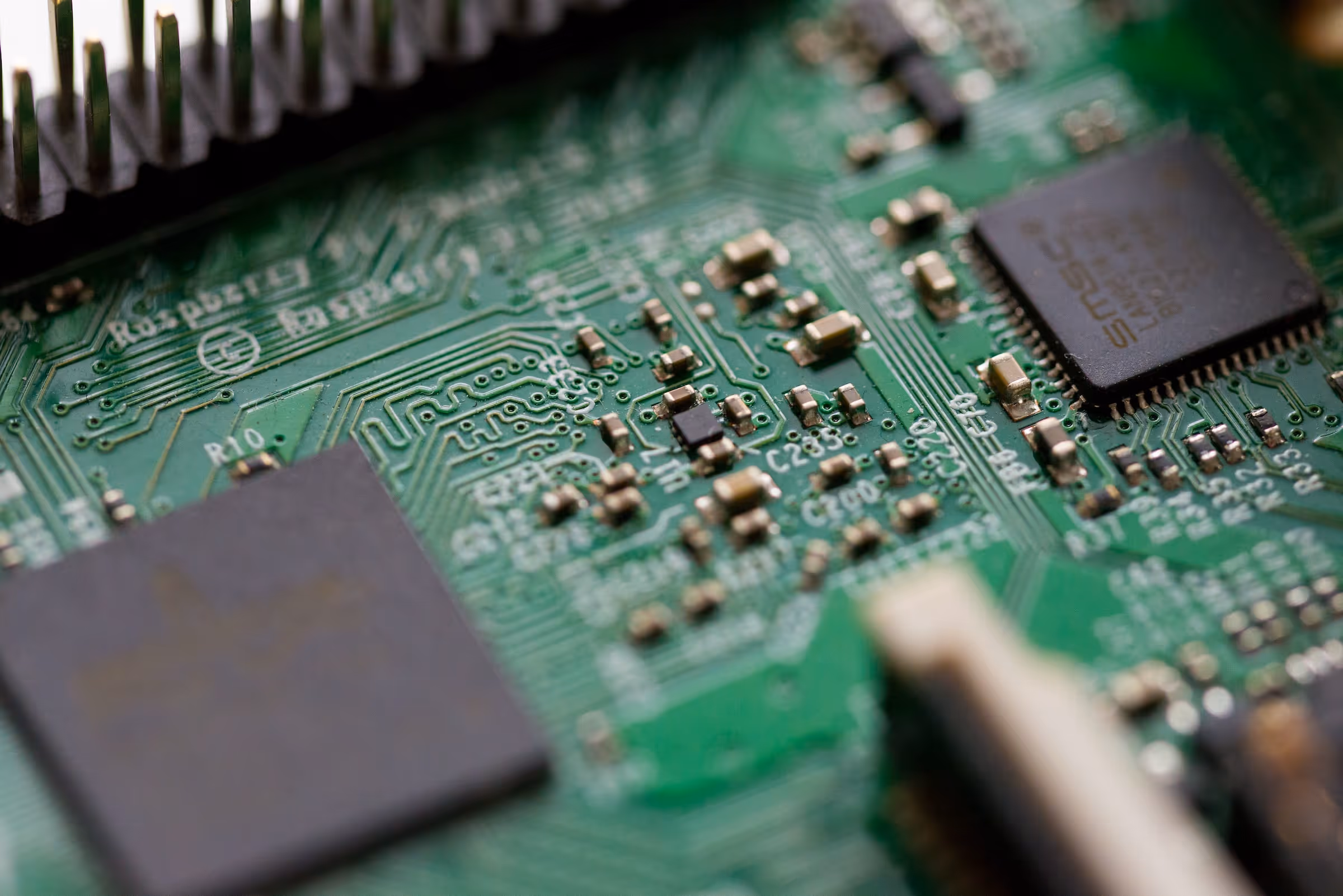 a close up of a computer mother board
