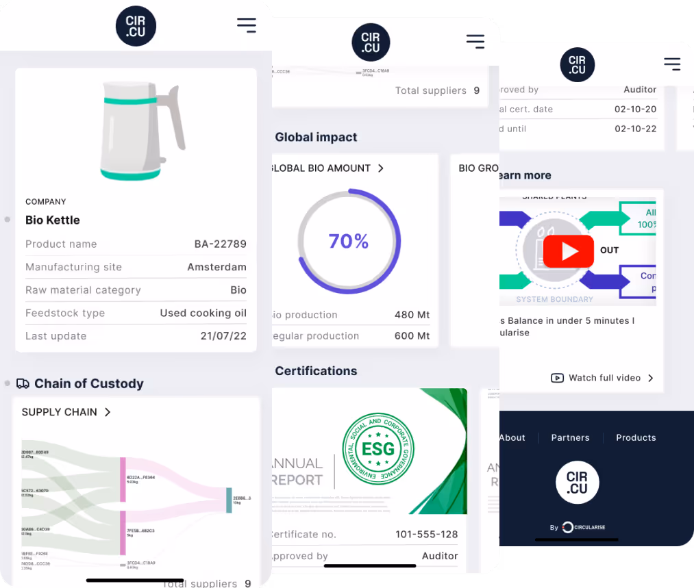 Circularise digital product passport software platform