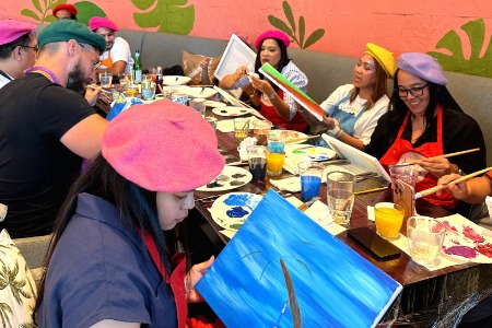 Paint and dine in Abu Dhabi - Team 1