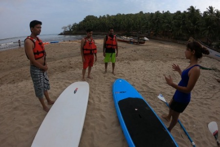 Stand-up paddleboarding in Goa - Team 2