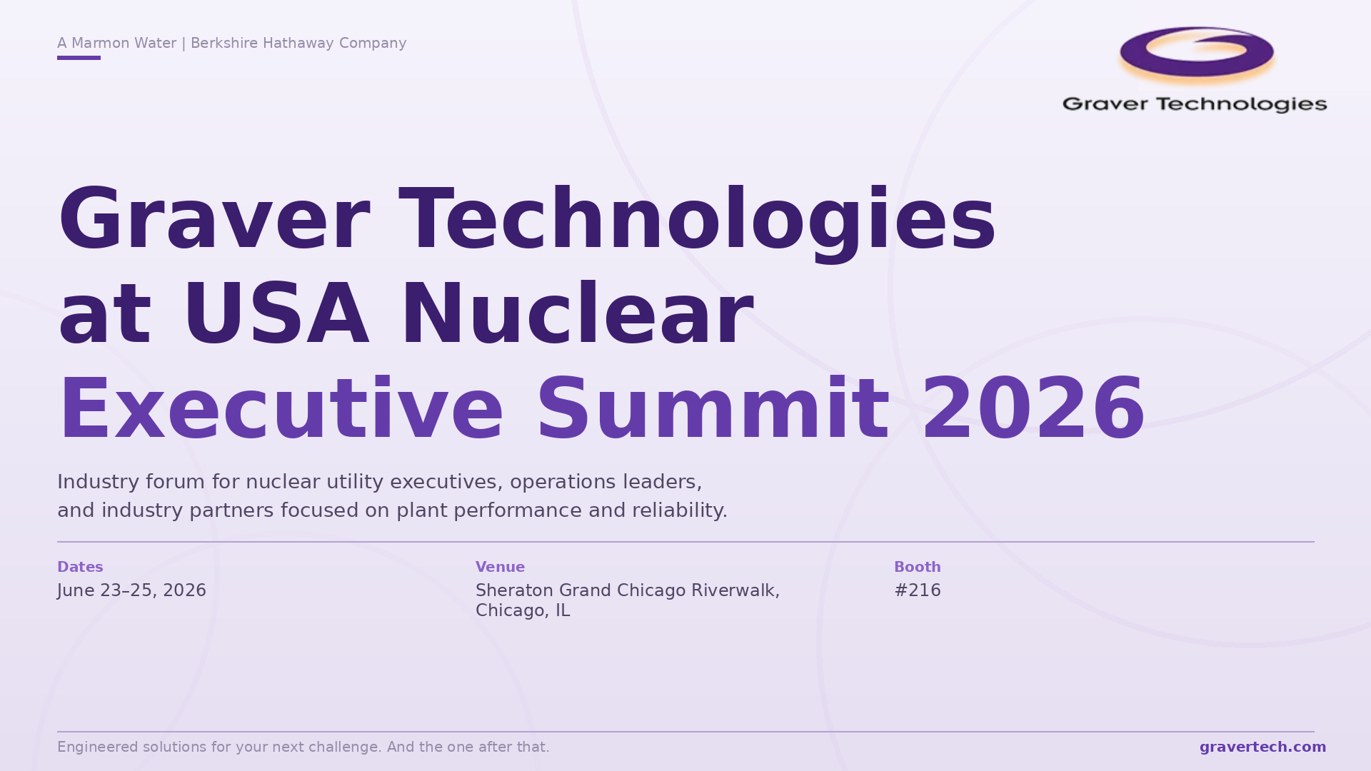 Graver Technologies, LLC to Exhibit at the 30th Annual USA Nuclear Generator & Supplier Executive Summit 2026