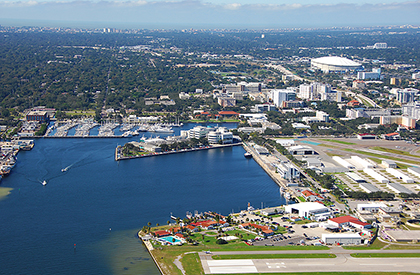 An aerial shot of the St. Pete innovation district