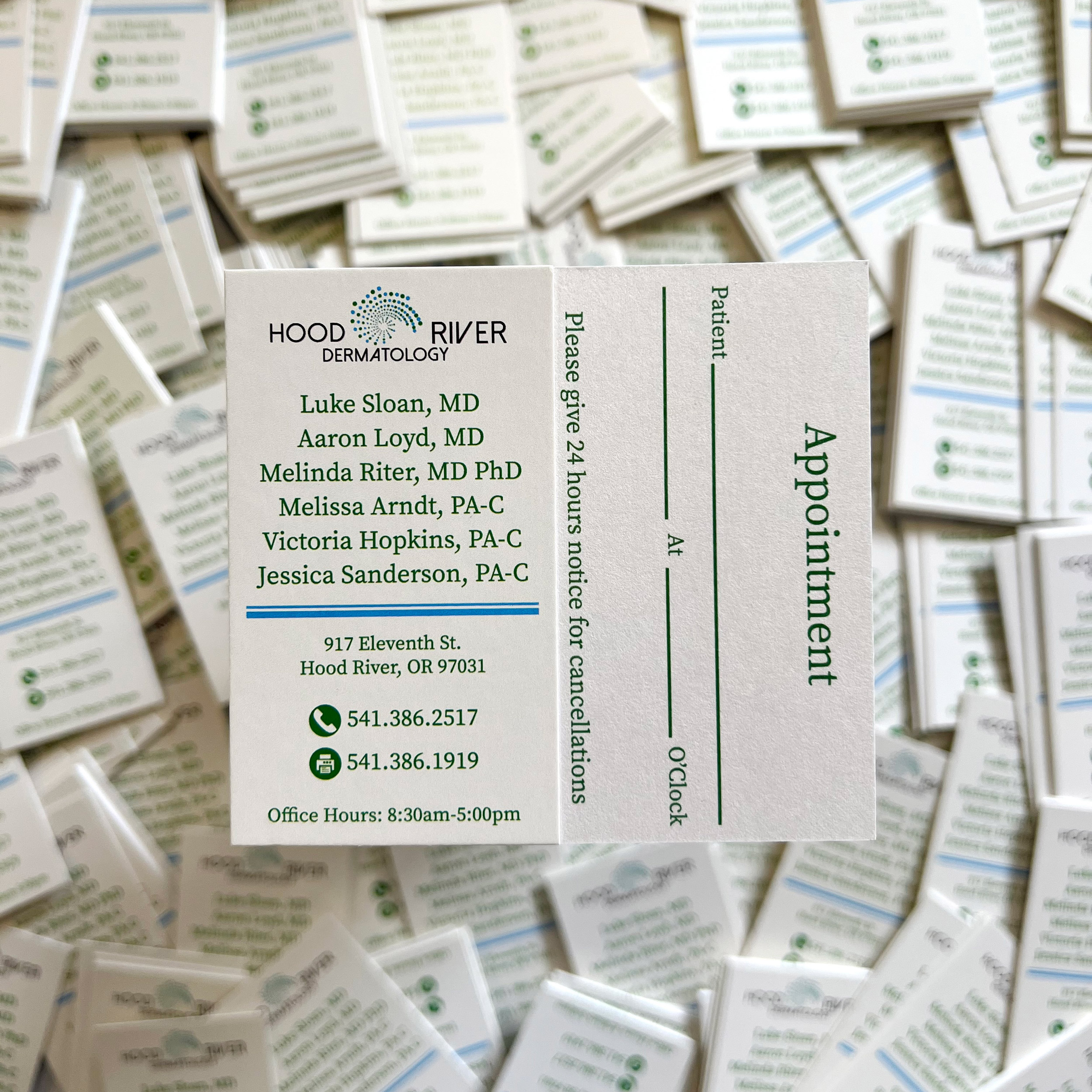 Hood River Dermatology Business Cards 