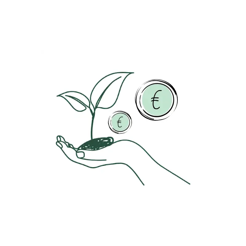 main avec une plante