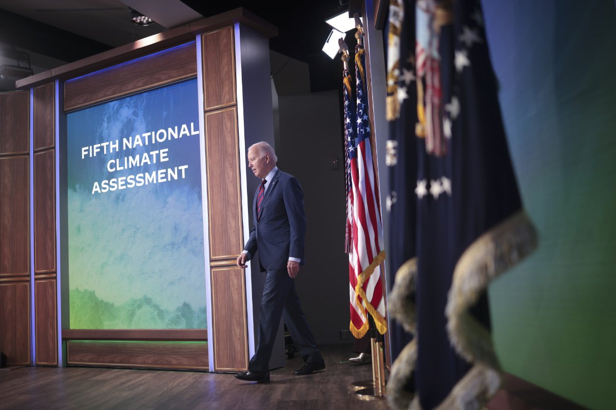 WASHINGTON, DC - NOVEMBER 14: U.S. President Joe Biden arrives for a climate event at the White House complex November 14, 2023 in Washington, DC. Biden spoke on his administration’s efforts to address the global climate crisis and the Fifth National Climate Assessment. (Photo by Win McNamee/Getty Images)