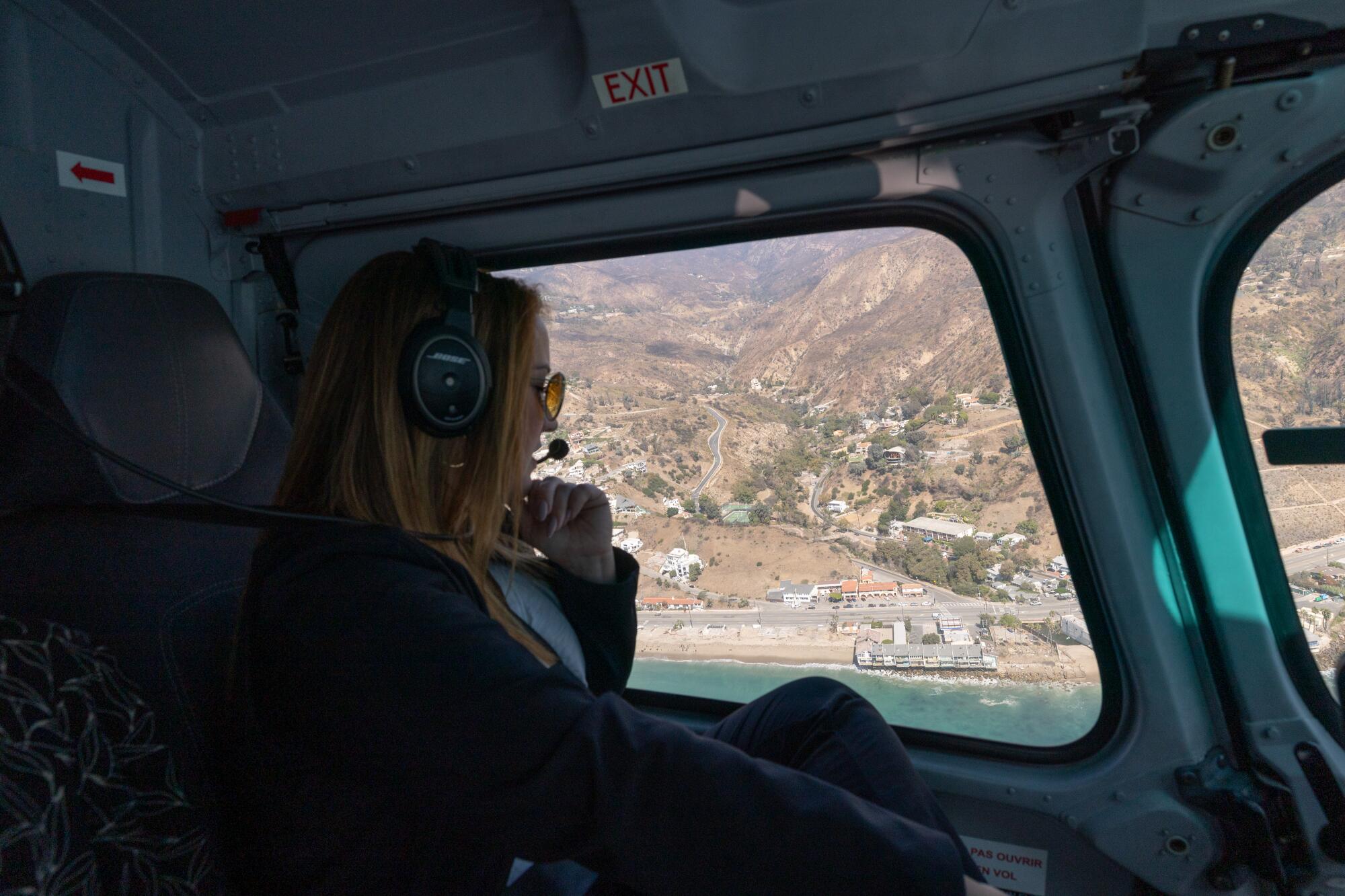 Los Angeles County Supervisor Lindsey Horvath during a tour a wildfire risk reduction project on Oct. 8, 2025.
