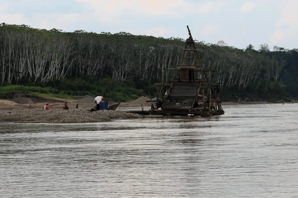 a mining operation along a river