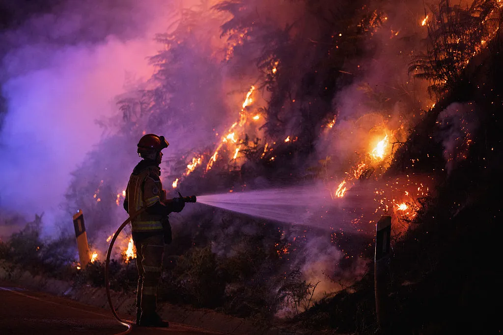 wildfire in Vila Real Portugal in August 2025