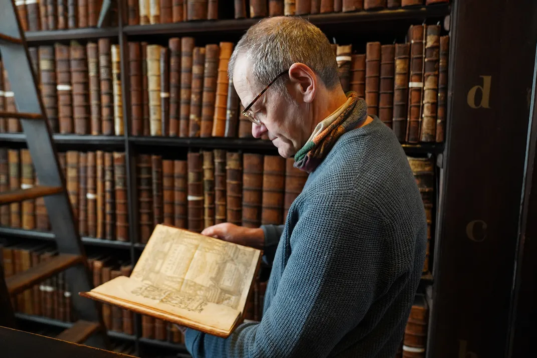 John Gillis, chief manuscript conservator at Trinity's library