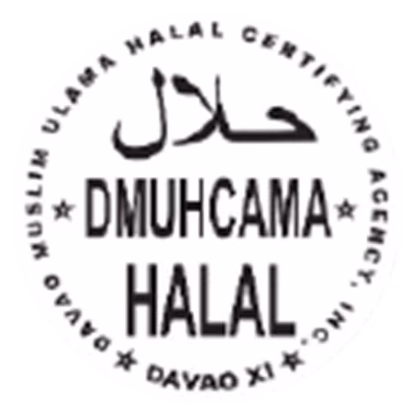 Circular logo of Davao Muslim Ulama Halal Certifying Agency with word HALAL in the center.