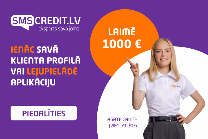 Ielogojies savā klienta profilā vai lejupielādē aplikāciju un laimē 1000€