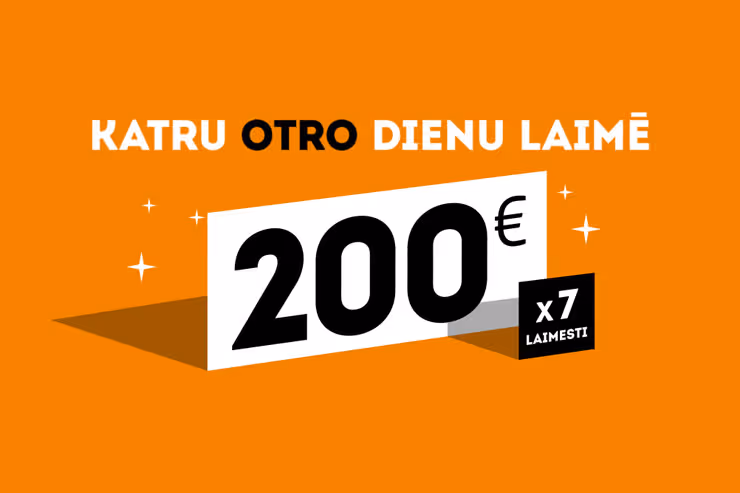 [NOSLĒDZIES] Laimē 200€ katru OTRO dienu!