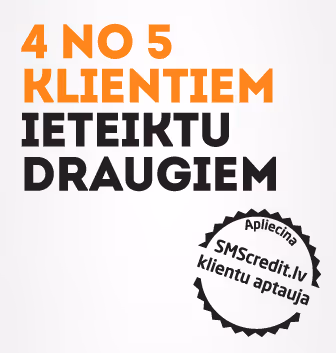 Mūsu pakalpojumus saviem draugiem ieteiktu 4 no 5 klientiem