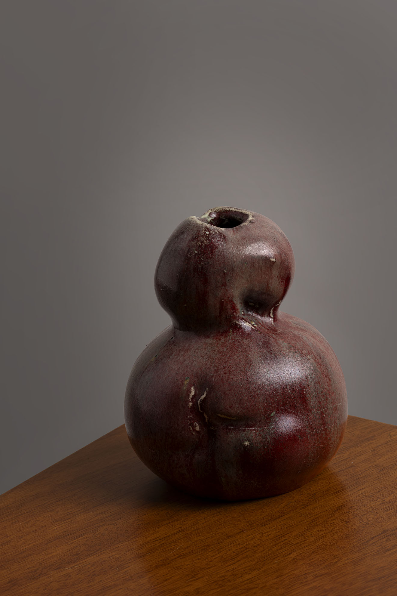 Courge en grès sang de boeuf 