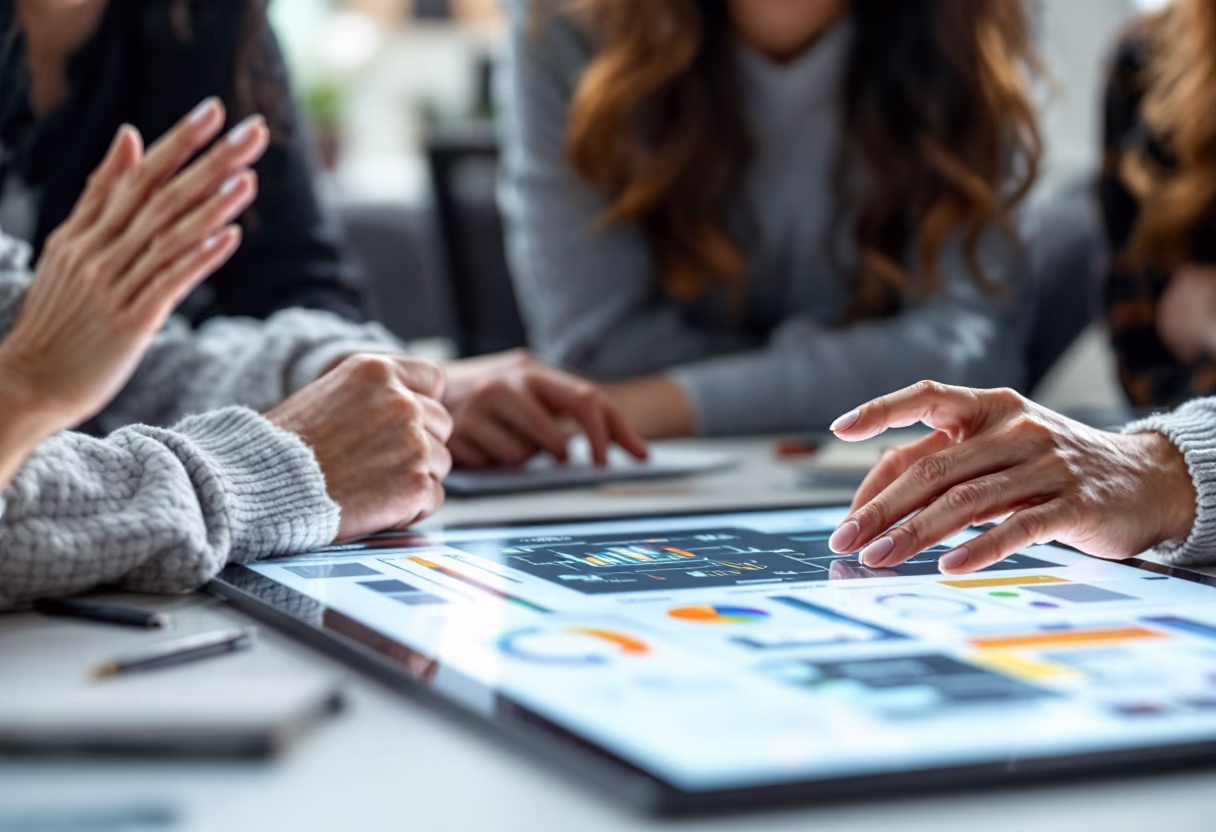 image of a teacher interacting with students using digital tools