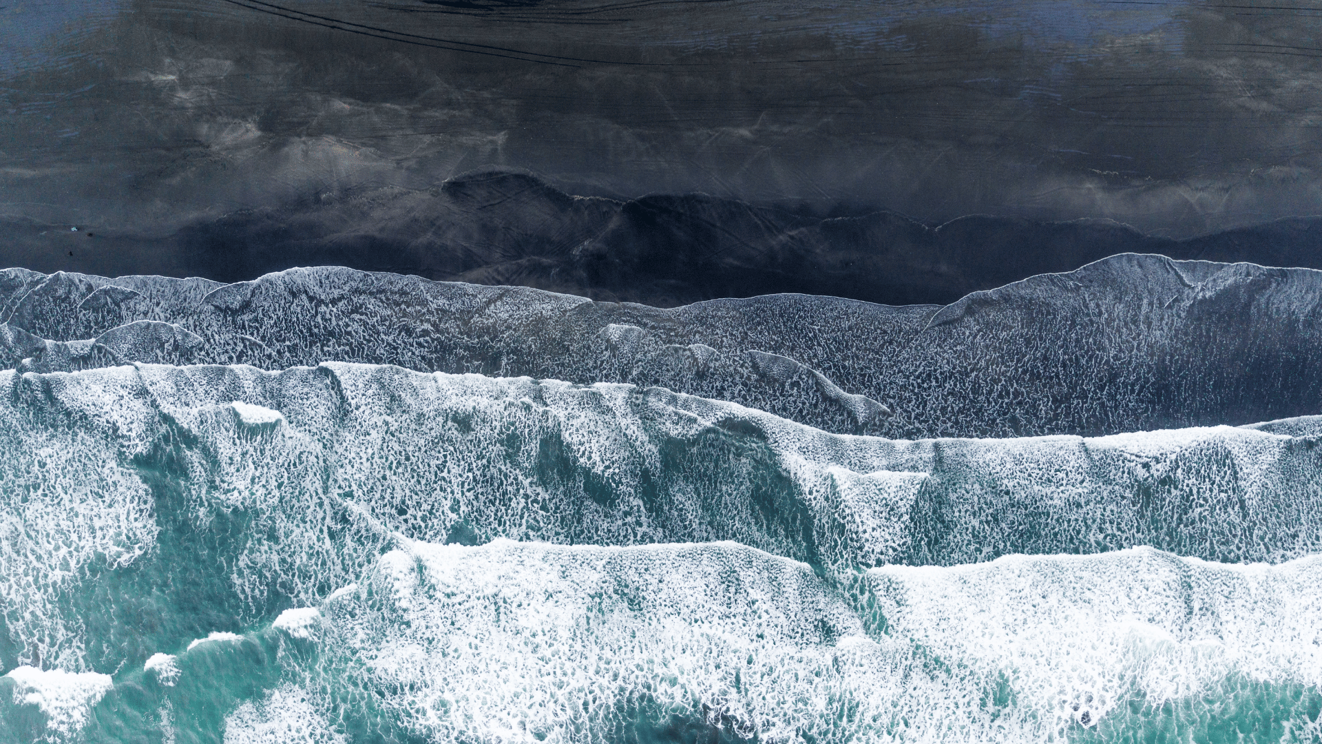 Image of the ocean from above taken by a drone and symbolic brand of the Climate Connect Aotearoa project
