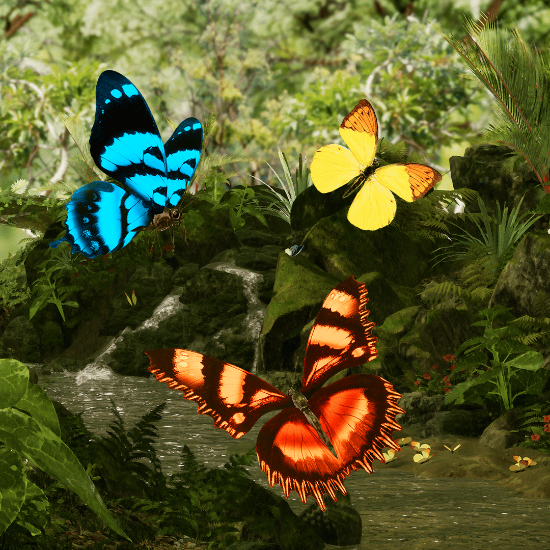 3D rendered illustration of butterflies used in the The Secret Life of Butterflies exhibition