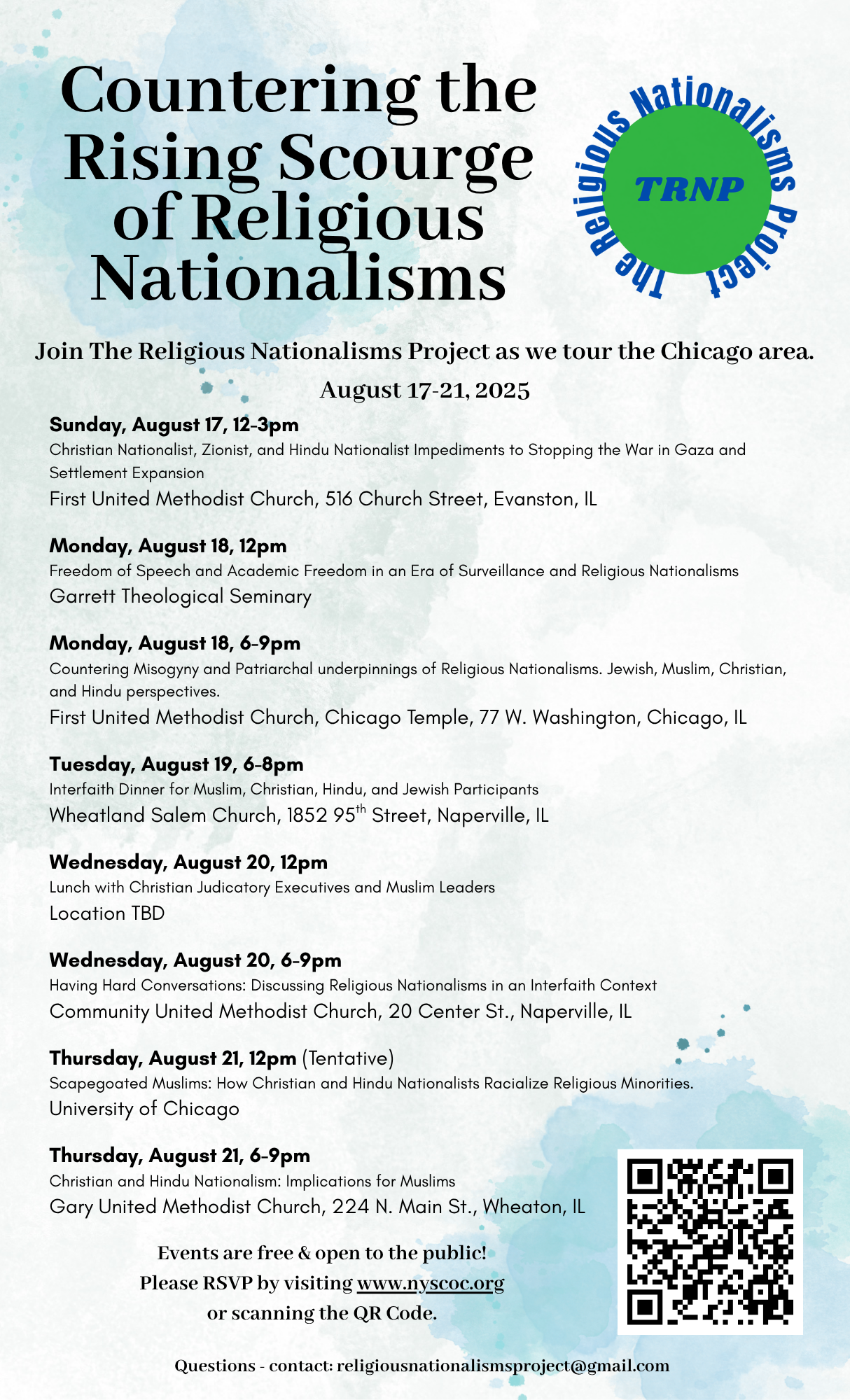 Countering the Rising Scourge of Religious Nationalisms - TRNP Chicago Tour