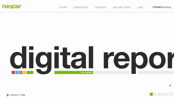 Animated gif of nexxar's homepage