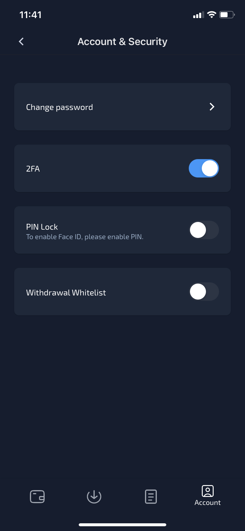 your 2FA is enabled