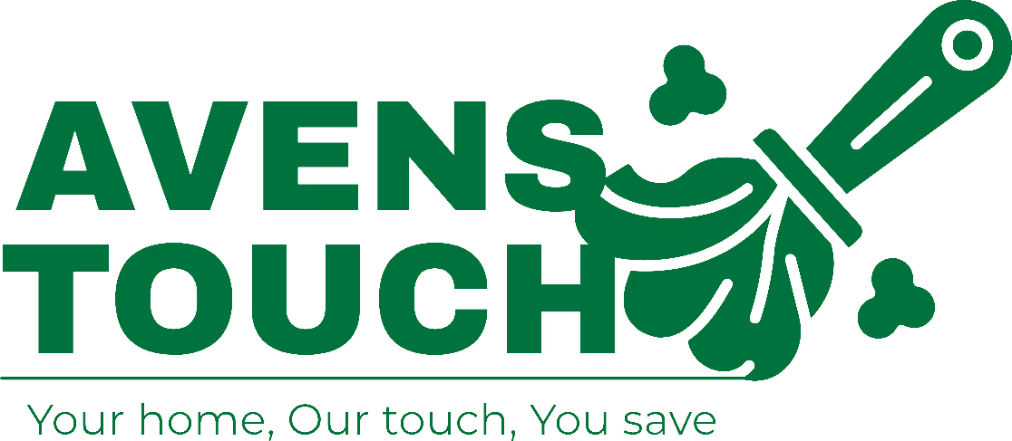 Avens Touch logo with a cleaning brush icon, representing professional home cleaning services.