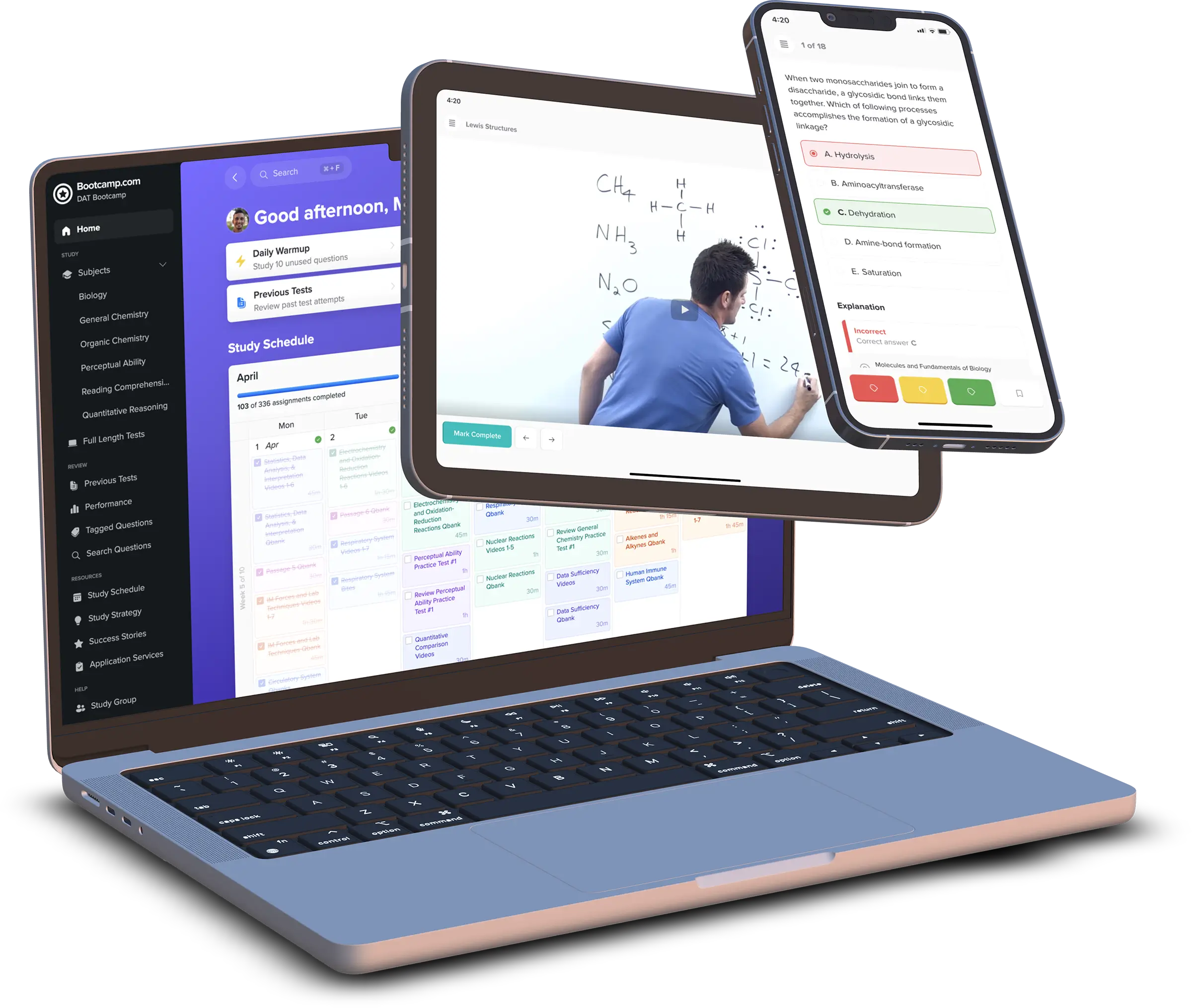 DAT Bootcamp on different devices