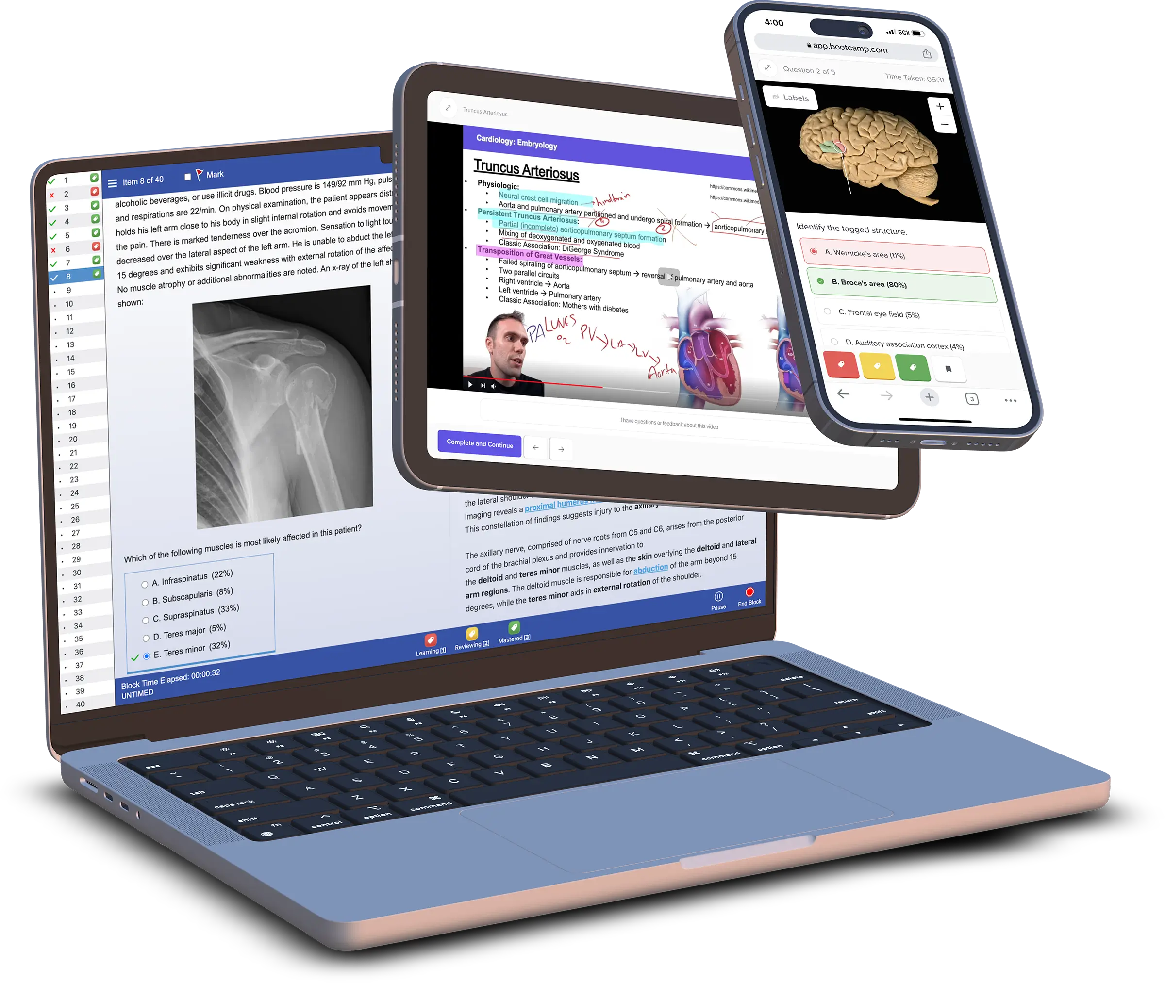 Med School Bootcamp on different devices