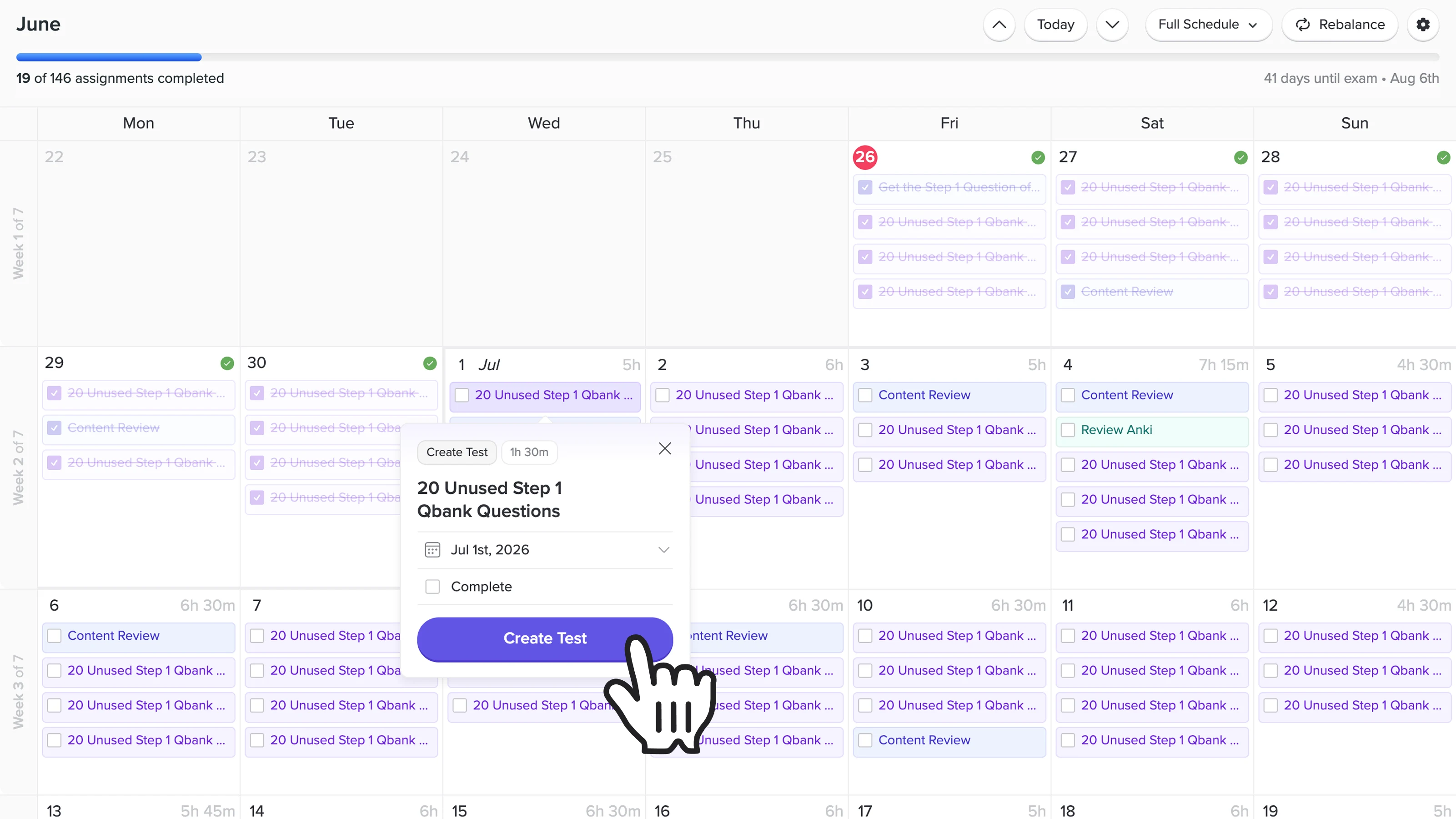 Med School Bootcamp study schedule