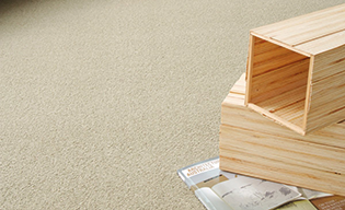 Cream coloured solution dyed carpet