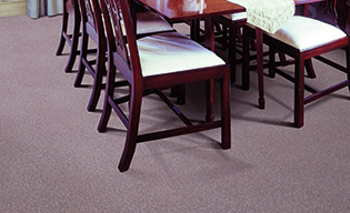 purple-grey coloured blended carpet in dinning area