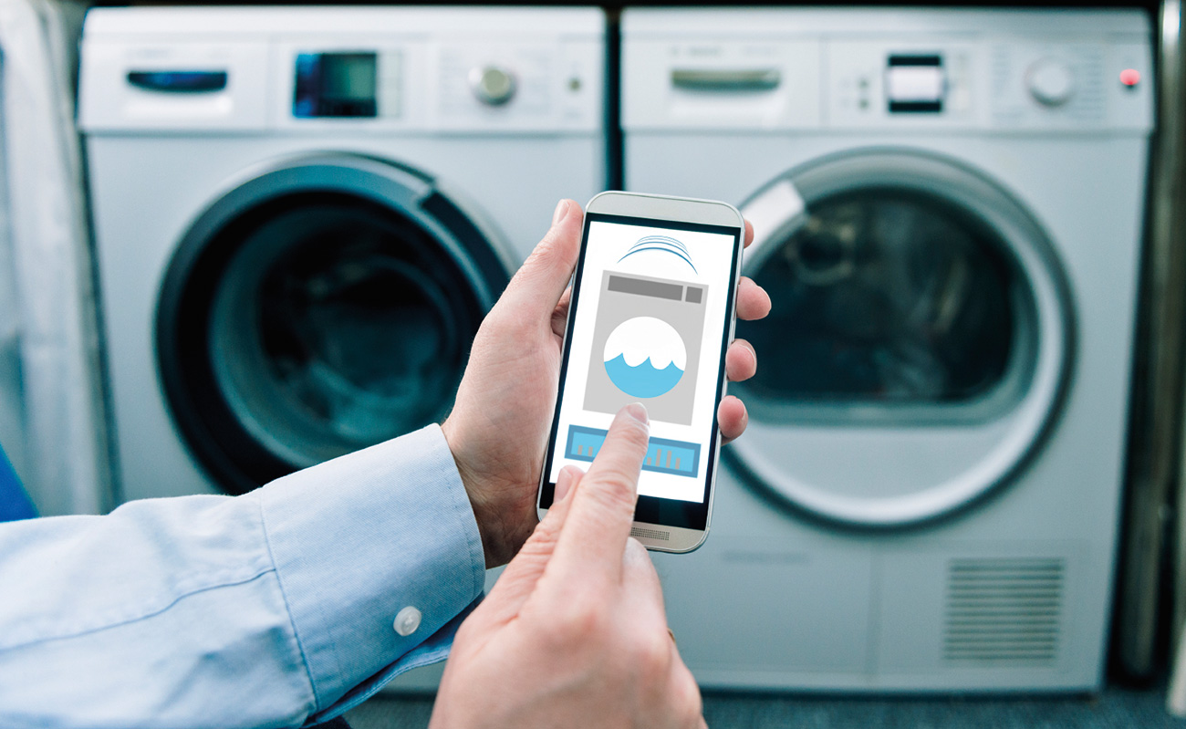 Home automation app controlling washer and dryer