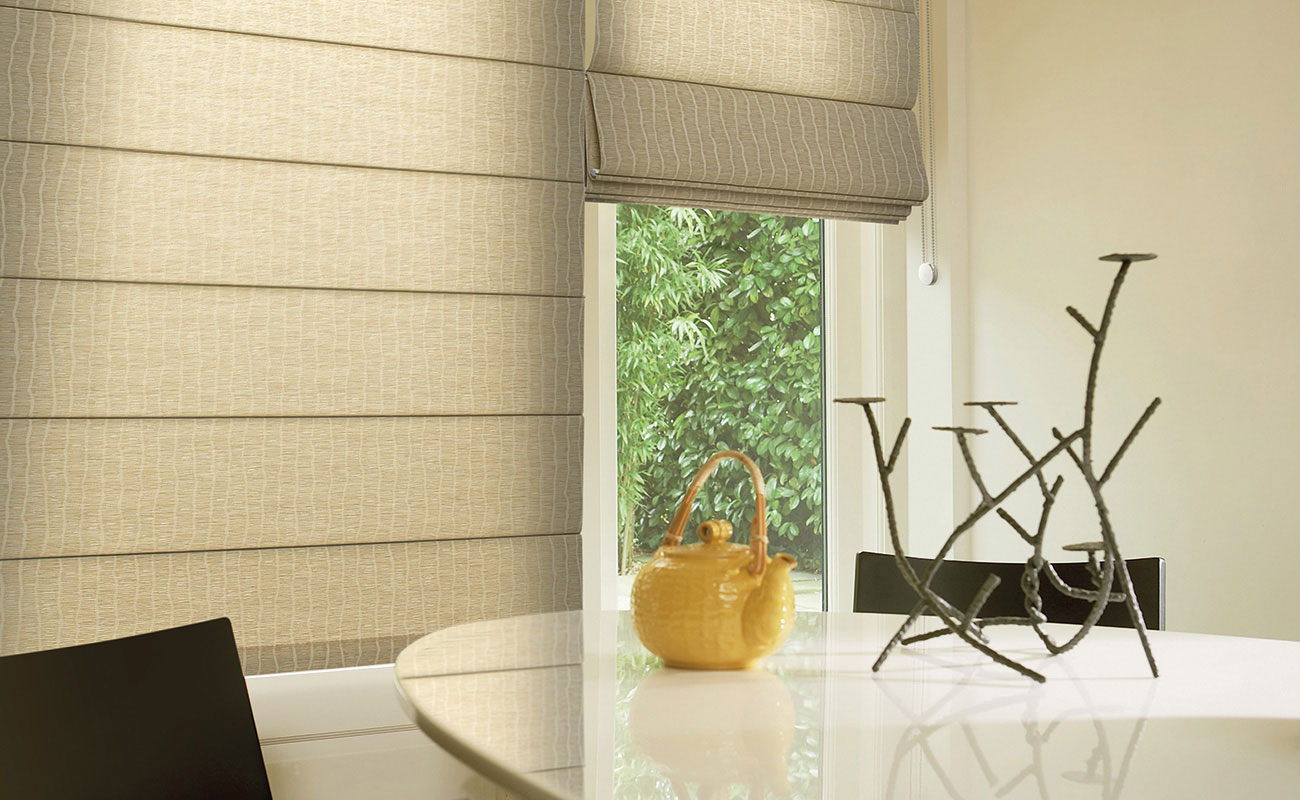 Roman blind window dressing option in common living area
