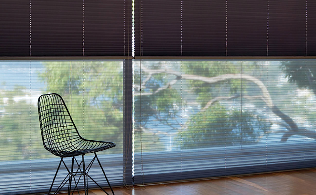 Pleated blinds window dressing options