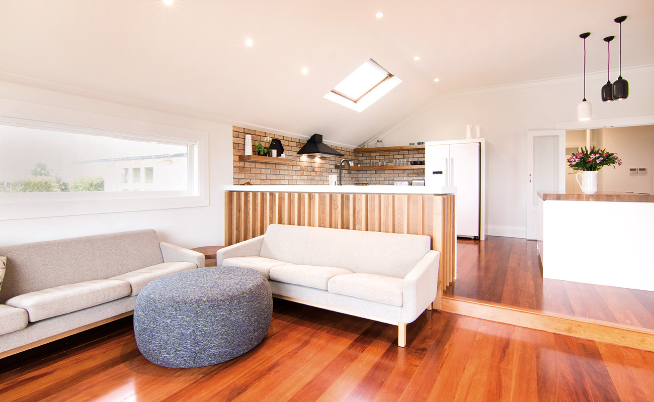 Open-plan lounge and kitchen