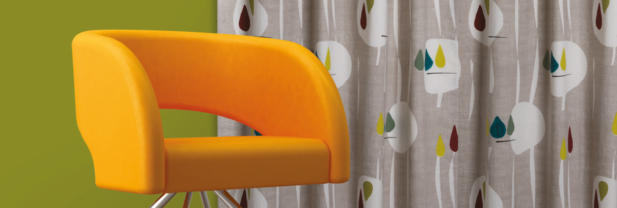 Grey with white circles, 1960s inspired Resene curtains