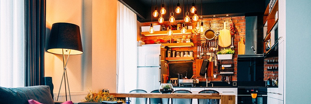 Feature lighting in the kitchen