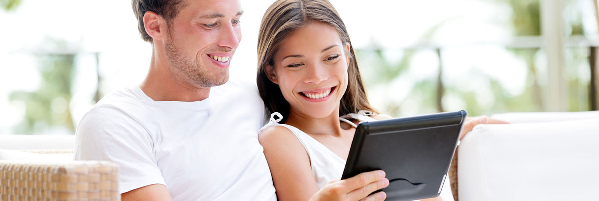 Couple comparing energy options