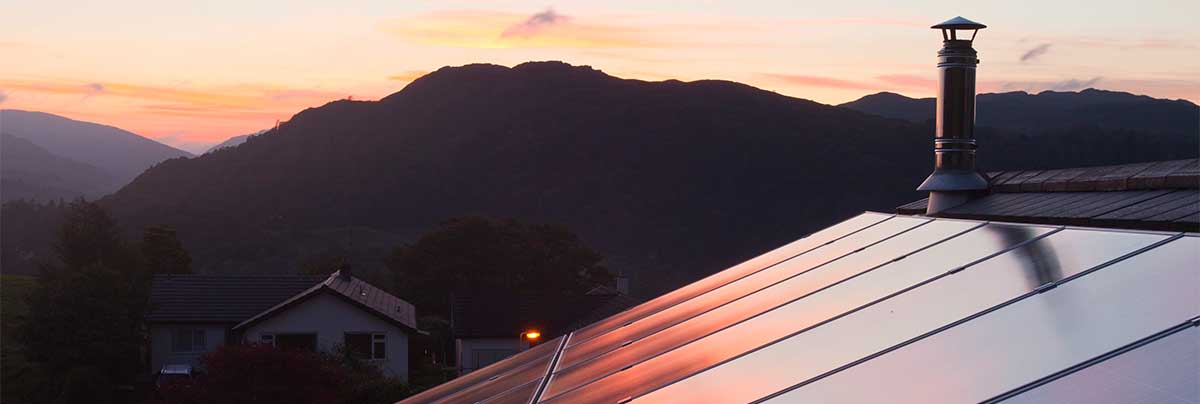 Solar panels installed on a roof during a home renovation