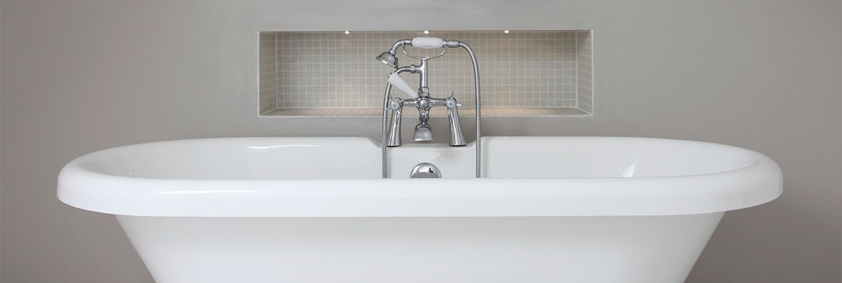Simple bathroom renovation with freestanding bath