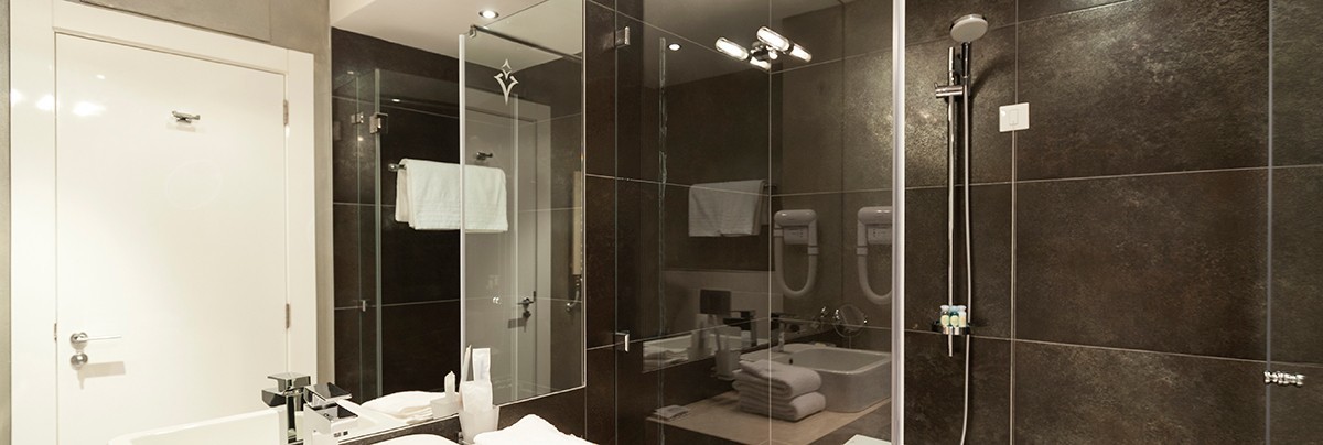 Black tiled shower option