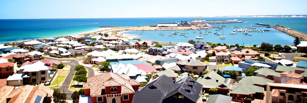 View of the port city of Bunbury