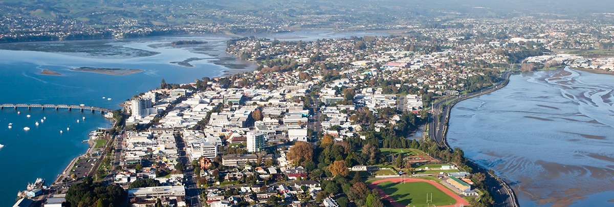 View of Tauranga Bay from above
