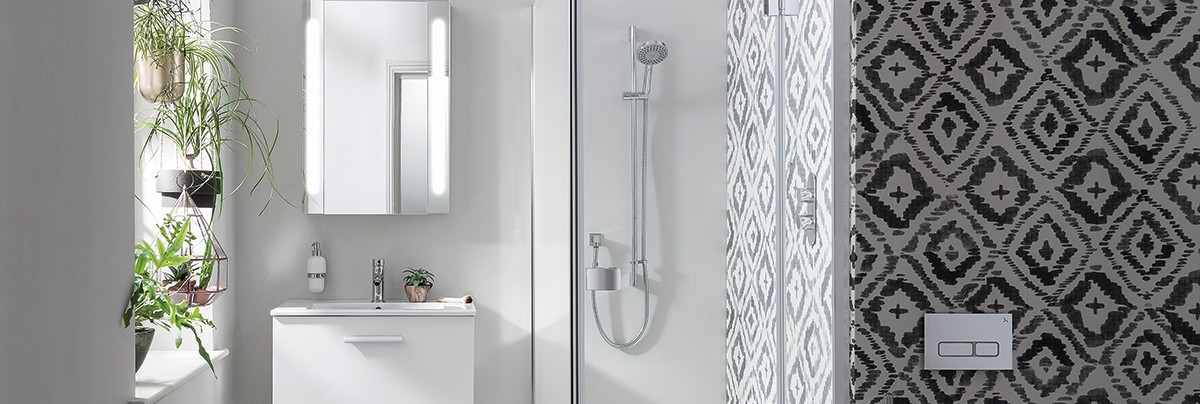 Modern stylish shower after a renovation