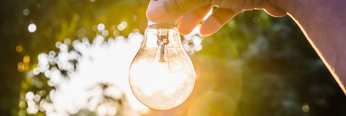 A light bulb under sun light