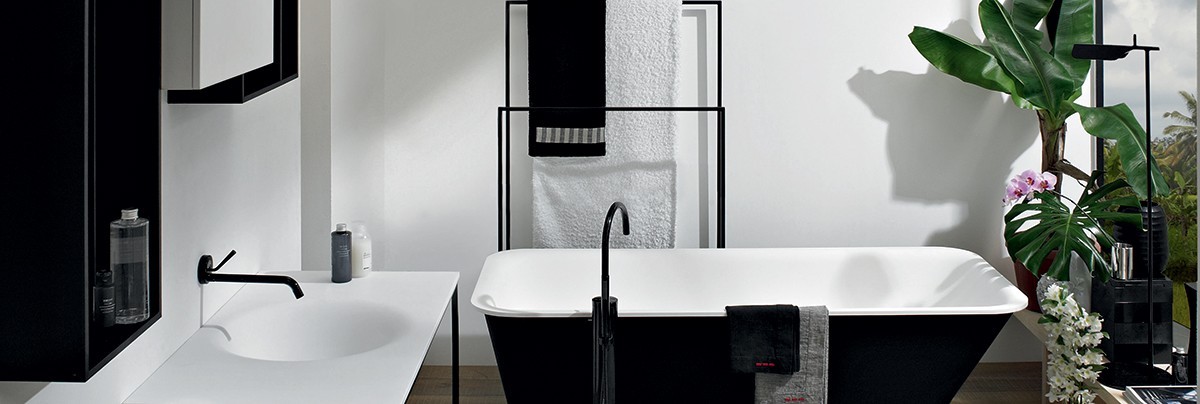 A monochrome bathroom style