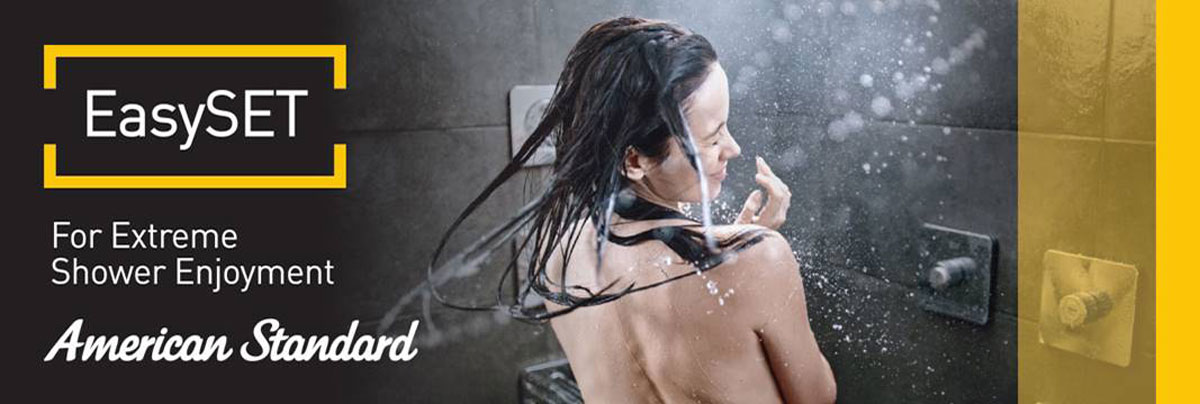 American standard Easyset shower being used by lady taking a shower